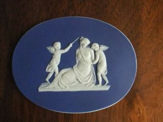 Antique 18thc Adams Blue Jasperware Plaque " Cupid Binds " C1790 - Wedgwood 1 Of 2
