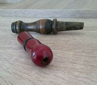 Antique Cherry Amber Faturan Hookah Mouthpiece With Veins/Damari. 2