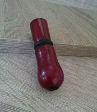 Antique Cherry Amber Faturan Hookah Mouthpiece With Veins/Damari. 7