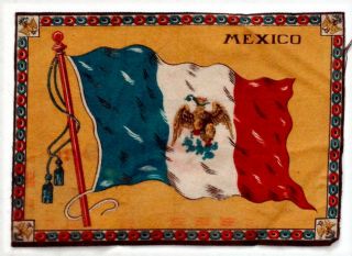 Mexico Antique Cigarette Tobacco Vintage Flannel Felt World Flag Patchwork Quilt