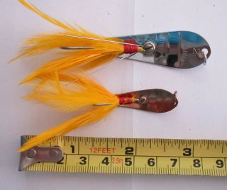 2 Vintage Barracuda Reflecto Spoons 2 & 1 Fishing Lures
