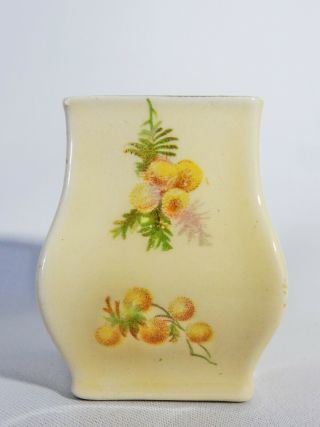Stunning Antique Art Deco Royal Doulton Wattle Square Bud Flower Vase D4099