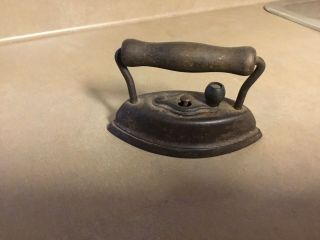 Antique Small Toy Dover Cast Iron Sad Iron 902 Wood Handle
