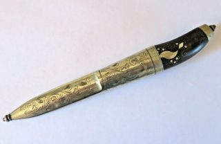 Antique 19th Century Scandinavian Puukko Knife Dagger Nickel Silver Scabbard