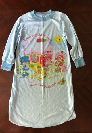 Vintage Strawberry Shortcake Childs Nightgown Butter Cookie Raspberry Blueberry
