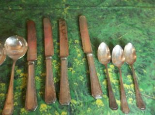 15 ANTIQUE HOLLOW HANDLE SILVER PLATE KNIVES 1835 R WALLACE 4