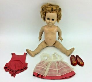 Vintage Chatty Cathy Doll Red Dress Shoes 20 " Prototype Mattel