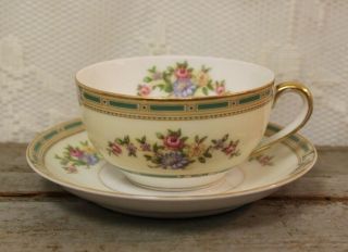 Antique C.  1931 Noritake China Alicia 35762 Oversized Tea Cup And Saucer