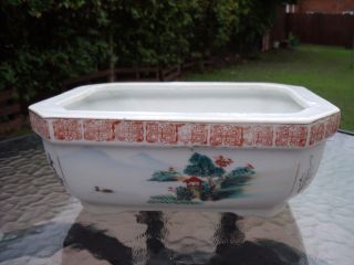 Antique Japanese Bonsai Pot Or Bowl With Japanese Writing