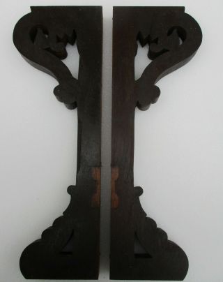 Pierce Carved Victorian Solid Walnut Corbels Brackets 18 3/4 " High X 5 1/2 " Deep