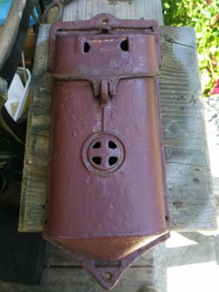 Antique Griswold Cast Iron Wall - Mount Mailbox Dark Green 351/106