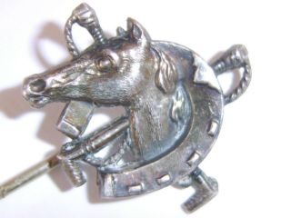 Rare Antique Victorian Silver Stick Pin Brooch Horse Head Equestrian