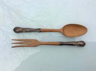Web Sterling Handle Fork And Spoon Set Made In France 10 1/2”