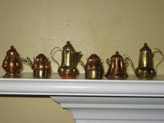 Miniature Dollhouse Vintage Artisan Copper & Brass Pots Marked Japan