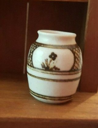 Dollhouse Miniature Vintage James Clark Pottery Vase,  1:12