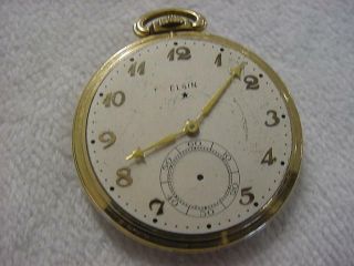Vintage Gold Fd Large Antique Art Deco Elgin Pocket Watch