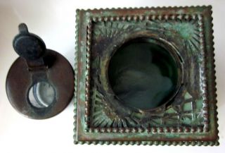 Antique Tiffany Studios York Bronze Fraville Pine Needle Footed Inkwell 4