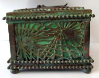 Antique Tiffany Studios York Bronze Fraville Pine Needle Footed Inkwell 5