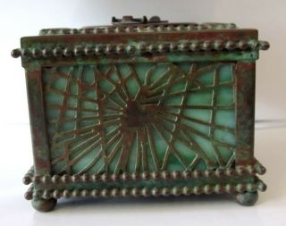 Antique Tiffany Studios York Bronze Fraville Pine Needle Footed Inkwell 6