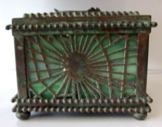 Antique Tiffany Studios York Bronze Fraville Pine Needle Footed Inkwell 7