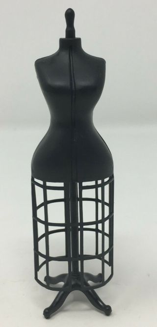 Vintage Dollhouse Miniature Black Plastic Mannequin Dress Form