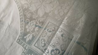 Vintage / Antique white cotton & lace double bedspread - needs some repair 4