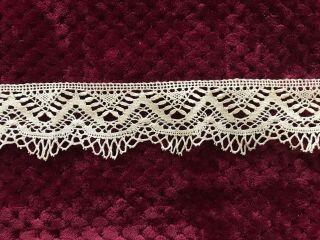 Vintage French Bobbn Lace Edging - 1 Yard 10 " By 2 1/4 "