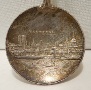 Vintage - Montreal - Canada - Maple Leaf - Enamel - Sterling Silver - Souvenir Spoon