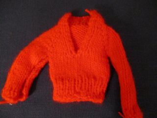 Vintage Doll Sweater For Jill Jan 10 " Hand Knit Small Hard Plastic C7
