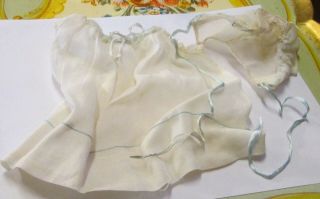 Old Vintage Effanbee Sheer White Dy - Dee Baby Dress & Hat For Composition Dolls