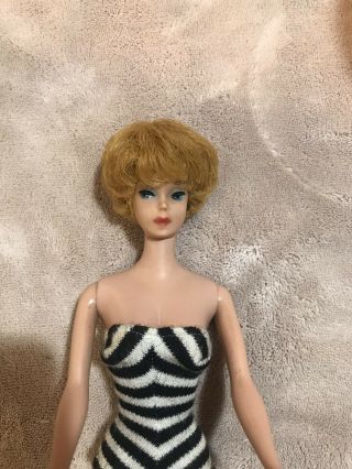 1960s Vintage Mattel Bubblecut Barbie Doll Japan W/original Swimsuit