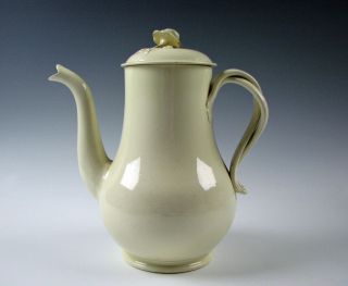 Antique 18th Century Creamware Pottery Coffee Pot Staffordshire