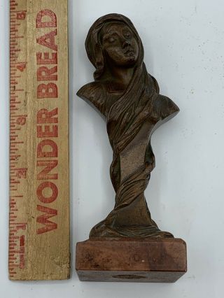 Vintage Woman Art Bronze Figurine 14,  Oz.