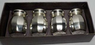 Empire Sterling Silver Personal Salt & Pepper Shakers - 4pc Set Vintage