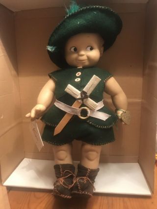 Vintage Effanbee Peter Pan Kewpie Doll,  16” W/box And Tags,  2000 Hard To Find