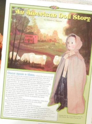 4p History Article,  Color Pics - Rare Antique Izannah Walker Cloth Dolls