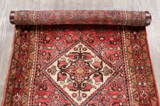 Geometric Malayer Oriental Runner Rug Wool Hand - Knotted 4x11 Medallion Carpet