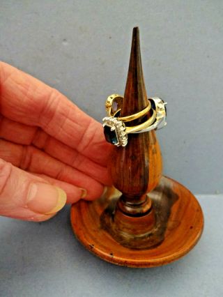 Late 19thc Victorian Lignum Vitae Treen Ring Holder & Tray,  C 1880 - 1900
