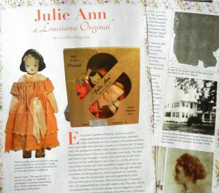Rare History Article - Antique Julie Ann Doll Shreve Island Plantation Louisiana
