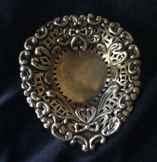 Edwardian English Sterling Silver Heart Shaped Dish