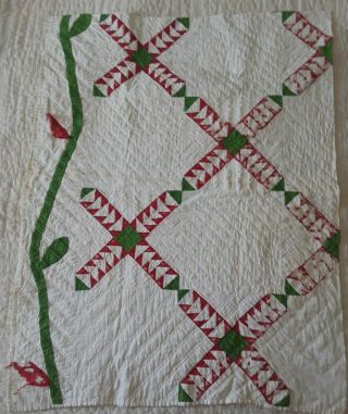 Pretty Antique Wild Goose Chase Cutter Quilt Pc - 26 In X 33 In (6030)