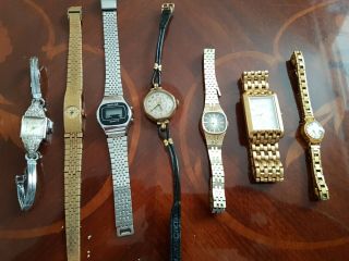 Ladies Vintage Watches Bundle.  Rotary.  Seiko.  Claridge.  Swiss Made And More (7)