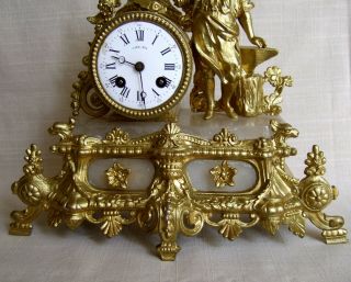 FINE ANTIQUE FRENCH MANTLE CLOCK AND STAND 19th CENTURY ALL IN 5