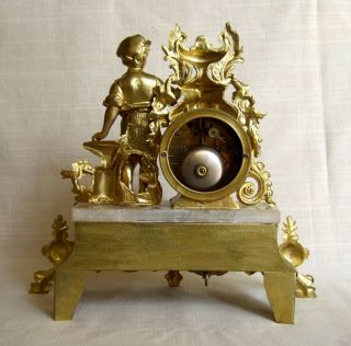 FINE ANTIQUE FRENCH MANTLE CLOCK AND STAND 19th CENTURY ALL IN 6