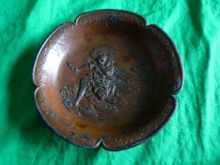 Antique Chinese Or Japanese Bronzed Pewter Dish – Signed