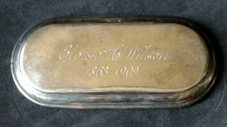 Antique Victorian Silver Plate Post - Mortem Personally Engraved Coffin Plate.