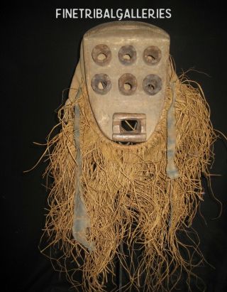 Fine Tribal Galleries - Grebo Shield Warrior Mask 4854 - Liberia - 1932