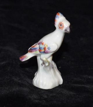 Meissen Miniature Porcelain Figurine - Cockatoo Bird - 1546 - 2 " H - Ca 1850 