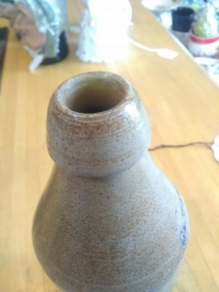 Antique 1800s J.  A.  WALLIS Stoneware Blob Top bottle Bangor ME - St.  John NB 5