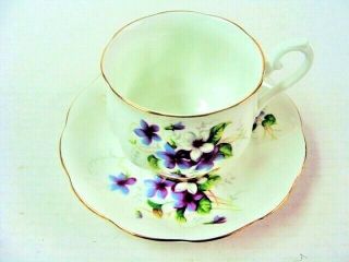 Royal Albert Violets Tea Cup And Saucer Made In England